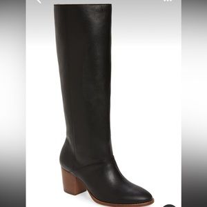 Madewell Kiki leather black knee high boots size 9
